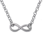 Behave Korte ketting met infinity teken zilver kleurig 42 cm + 7.5 cm lang