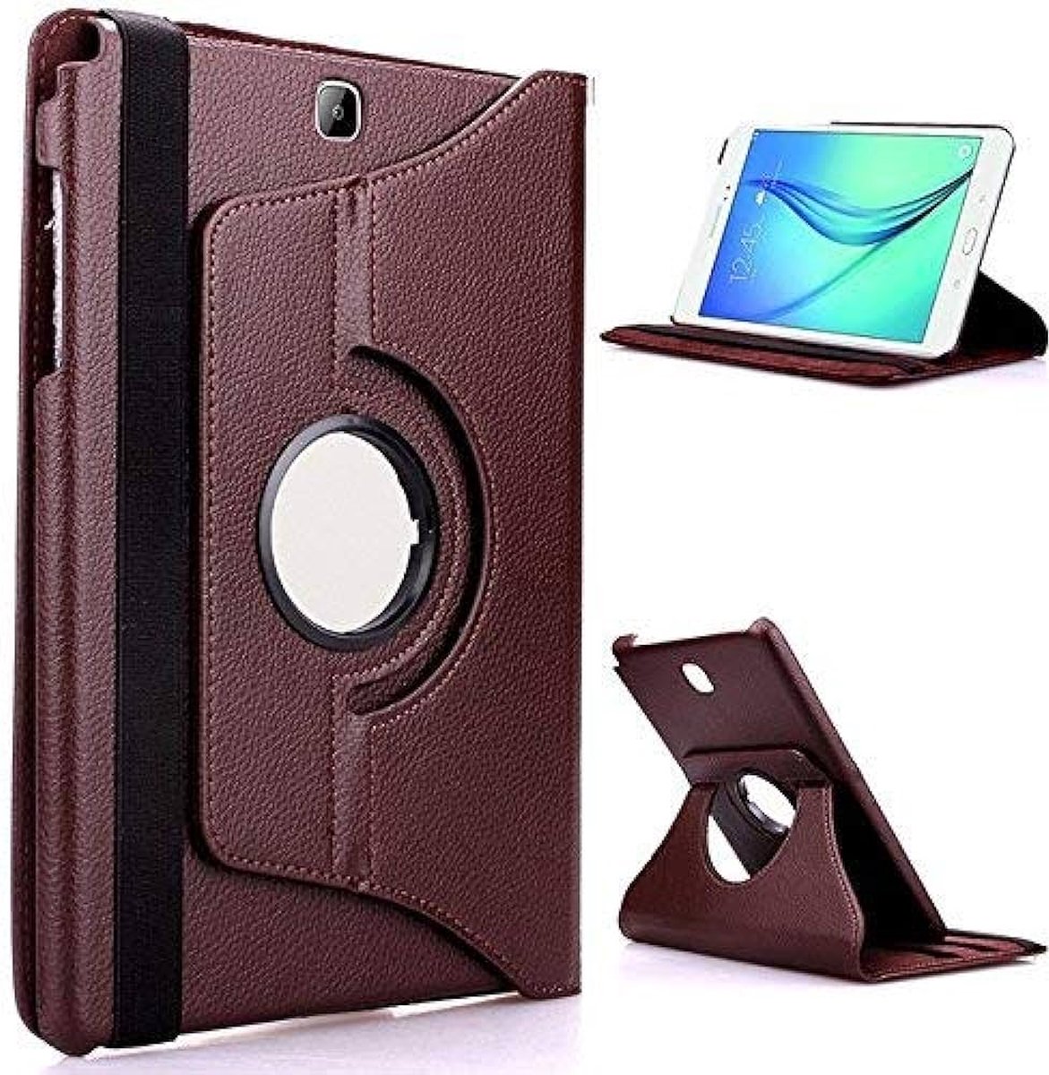 Draaibaar Hoes - Rotation Tabletcase - Multi stand Case Geschikt voor: Samsung Galaxy Tab A 9.7 inch T550 / T555 (2016) - bruin