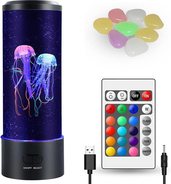 LED Kwallen Aquarium Lamp - Realistische Zwemmende Jellyfish Simulatie - Meerkleurige LED-verlichting - Elektrisch - Kleurverandering - Decoratieve Kunstlamp voor Ontspanning en Sfeer - Geschikt voor Kinderen en Volwassenen