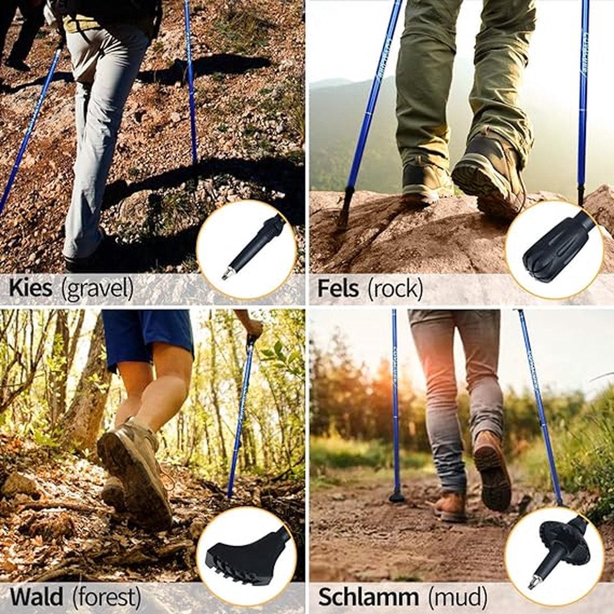 COVACURE Wandelstokken, telescopische stokken voor Nordic