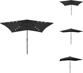 vidaXL parasol SolarLED - 200x300x247 cm - zwart polyester en staal - Parasol