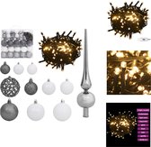 vidaXL Ensemble de boules de Noël 300 LED - 40x3 cm - 40x4 cm - 40x6 cm - PVC - 8 effets lumineux - Crochets pour boules de Noël