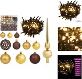vidaXL Kerstballenset - Glanzend goud - matgoud en brons - Kunststof - 40x3 cm - 40x4 cm - 40x6 cm - Kerstbalhaakjes
