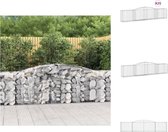 vidaXL Schanskorf Gabion Wall - 400 x 50 x 80/100 cm - Gegalvaniseerd ijzer - Bloempot