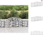 vidaXL Schanskorf Gegalvaniseerd IJzer - Tuinbarrière 300x50x80/100cm - Decoratief en Geluidsisolerend - Plantenbak