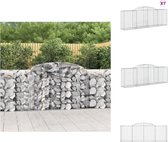 vidaXL Schanskorf 300x50x100/120 cm - Gegalvaniseerd ijzer - Decoratieve geluidsisolerende tuinbarrière - Plantenbak