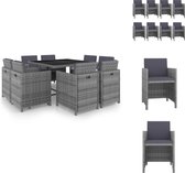 vidaXL Set de meubles de Garden en rotin - 8 chaises - Anthracite - 109x109x74 cm - Résistant à Water - Salon de jardin