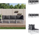 vidaXL Loungeset - Tuinhoekbank 72x72x66cm - Tuinmiddenbank 70x72x66cm - Geweven stof - gepoedercoat staal - textileen - Tuinset