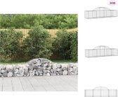 vidaXL Schanskorf - Decoratieve Geluidsisolerende Tuinbarrière - 200 x 50 x 40/60 cm - Gegalvaniseerd IJzer - Geschikt voor Stenen - 30 stuks - Bloempot