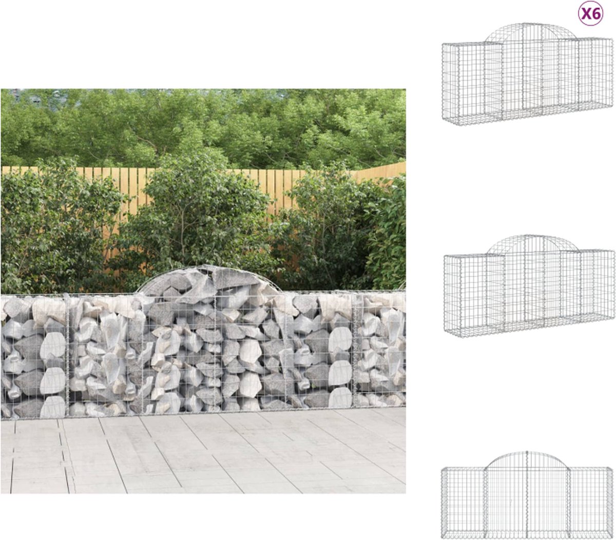 VidaXL Schanskorven Decoratieve tuinbarrières 100 x 50 x 80 100 cm Gegalvaniseerd ijzer Bloempot