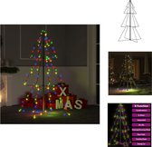 vidaXL Sapin de Noël en forme de cône LED - Multicolore - 78 x 120 cm - Avec 160 LED - Sapin de Noël décoratif