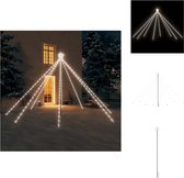 vidaXL Éclairage de sapin de Noël Design cascade - 576 LED - 8 Cordons - Blanc froid - Longueur de cordon de 3,7 m - Hauteur de 3,6 m - IP44 - Sapin de Noël décoratif