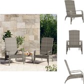 vidaXL Chaise Adirondack - Poly - Grijs - 59 x 76 x 94 cm - Assise confortable - Chaise de jardin