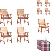 vidaXL Ensemble de chaises de salle à manger Bois d'acacia - 56 x 62 x 92 cm - Coussins imperméables - Chaise de jardin