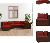 vidaXL Poly Rattan Tuinset - Bruin - Modulair design - Hoogwaardig materiaal - Stevig frame - Comfortabele kussens - Tuinset