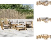 vidaXL Bamboe Tuinset - Modulair - Duurzaam - Comfortabel - Praktische Tafel - Tuinset