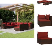 vidaXL Loungeset - Poly rattan - Bruin - 70x70x60.5 cm - Modulair design - Tuinset