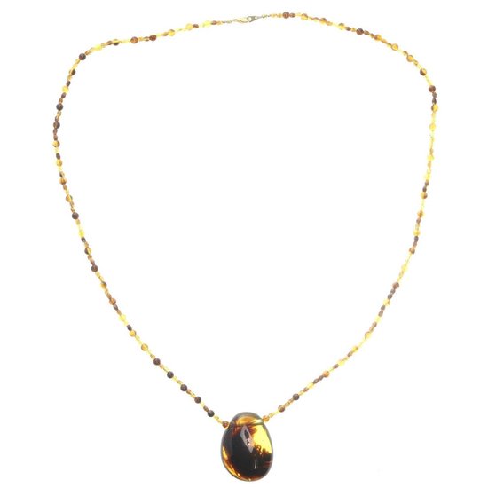 Behave Sautoir marron avec pendentif 90 cm