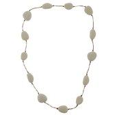 Behave Long collier de perles - blanc crème marron - beige - 70cm