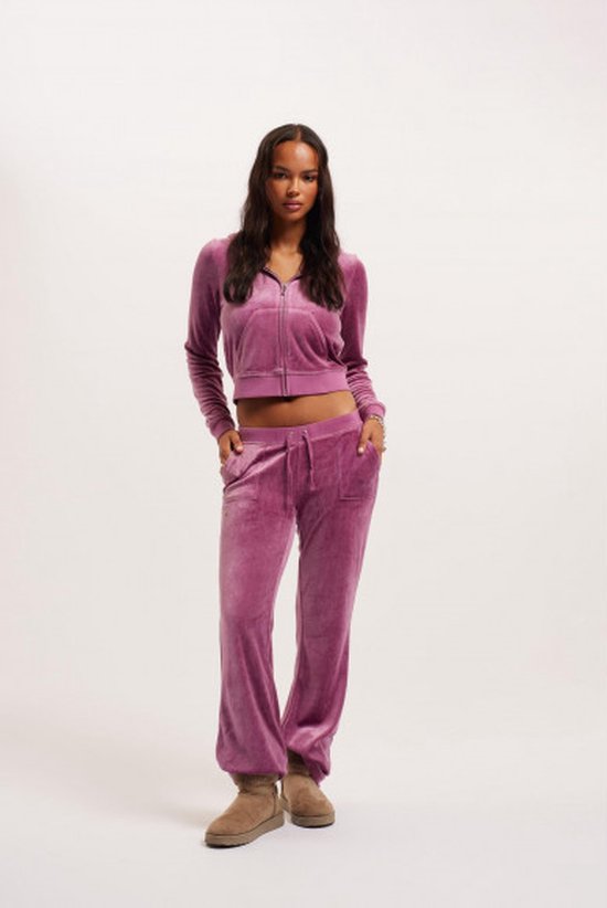 Juicy Couture Hertitage Robyn hoodie Damson with Caisa low rise pants Roze L/M