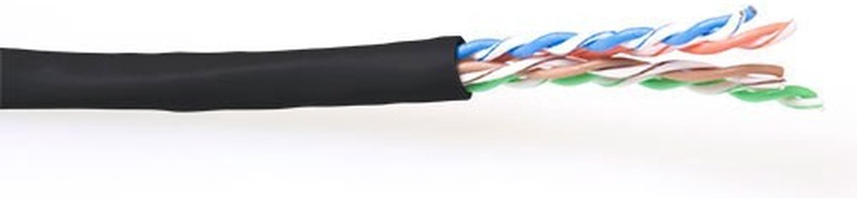 Patchkabel CAT6 UTP soepel rol 100M zwart