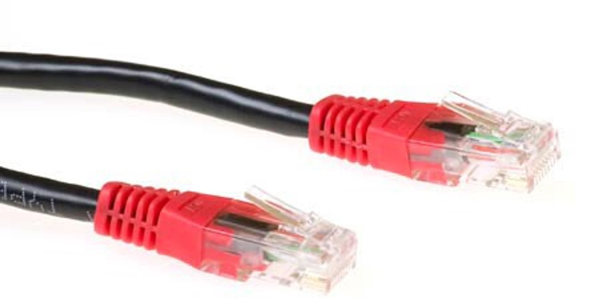 ACT IB8101 CAT6 U/UTP Patchkabel Cross | RJ45 Connectoren | Zwart | 1 meter