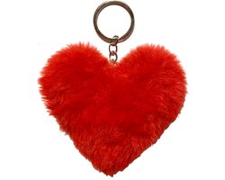 Cadebo Valentijn Sleutelhanger Pluche Hart 9 cm - Rood