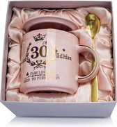 Cadeaus voor de 30e verjaardag voor vrouwen, fantastische 30e Limited Edition, 14 oz koffiemok met gouden print, voor uw beste vriendin, vrouw, zus, collega, mooie geschenkdoos