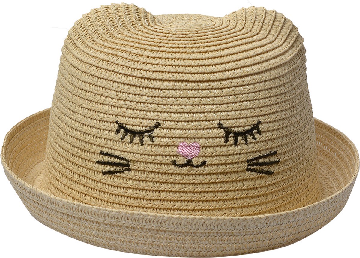 Clayre & Eef Hoed Kind Beige Papierstro Kat