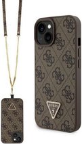 Guess 4G Triangle Crossbody Back Case - Apple iPhone 15 Plus (6.7") - Bruin