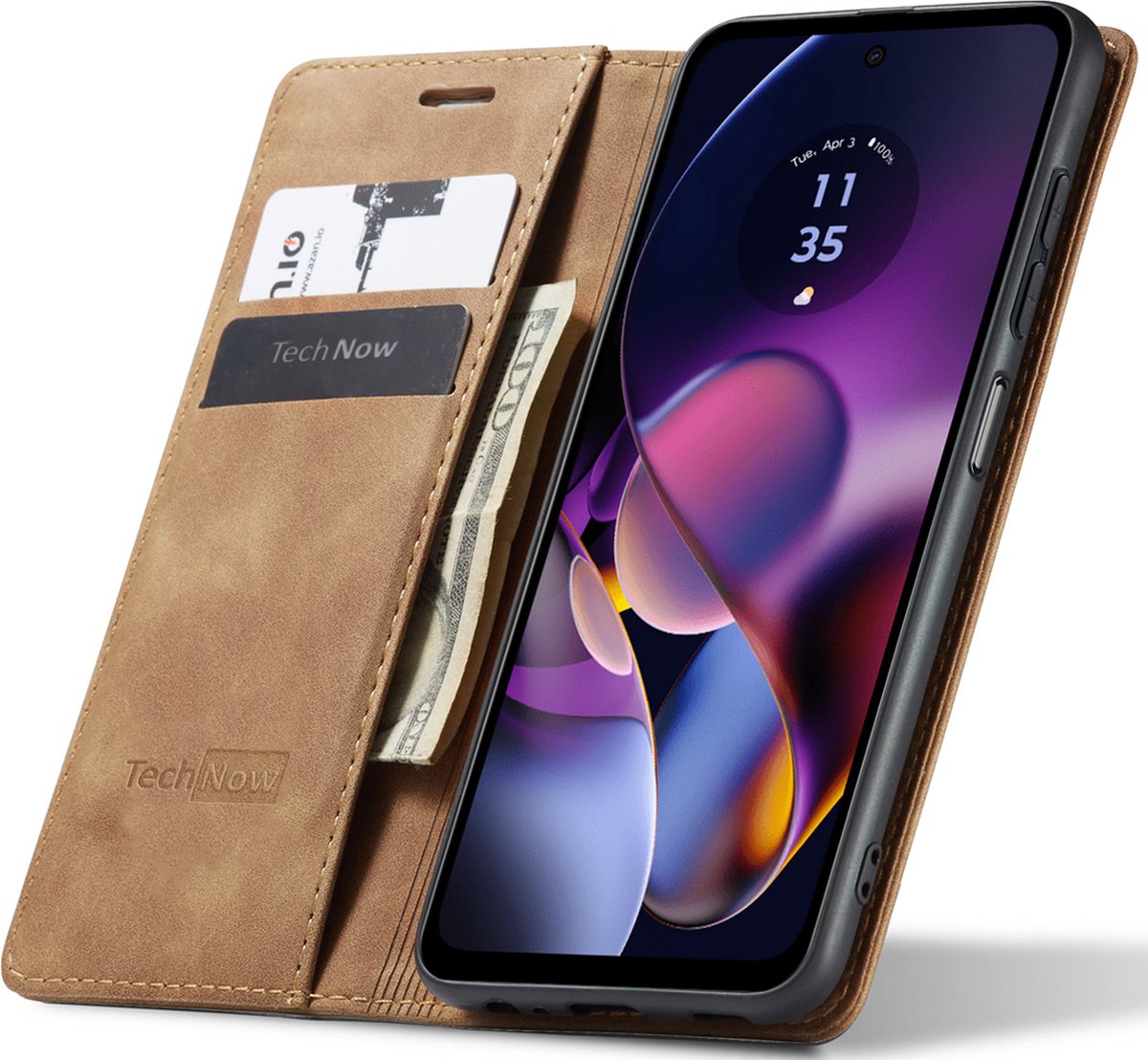 Hoesje geschikt voor Motorola Moto G54 - Book Case Leer Slimline Bruin
