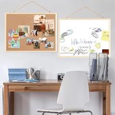 Prikbord van kurk, 3 stuks, 40 x 30 cm, prikbord met houten frame, kurkbord van kurk voor kantoor, school, slaapkamer en huis