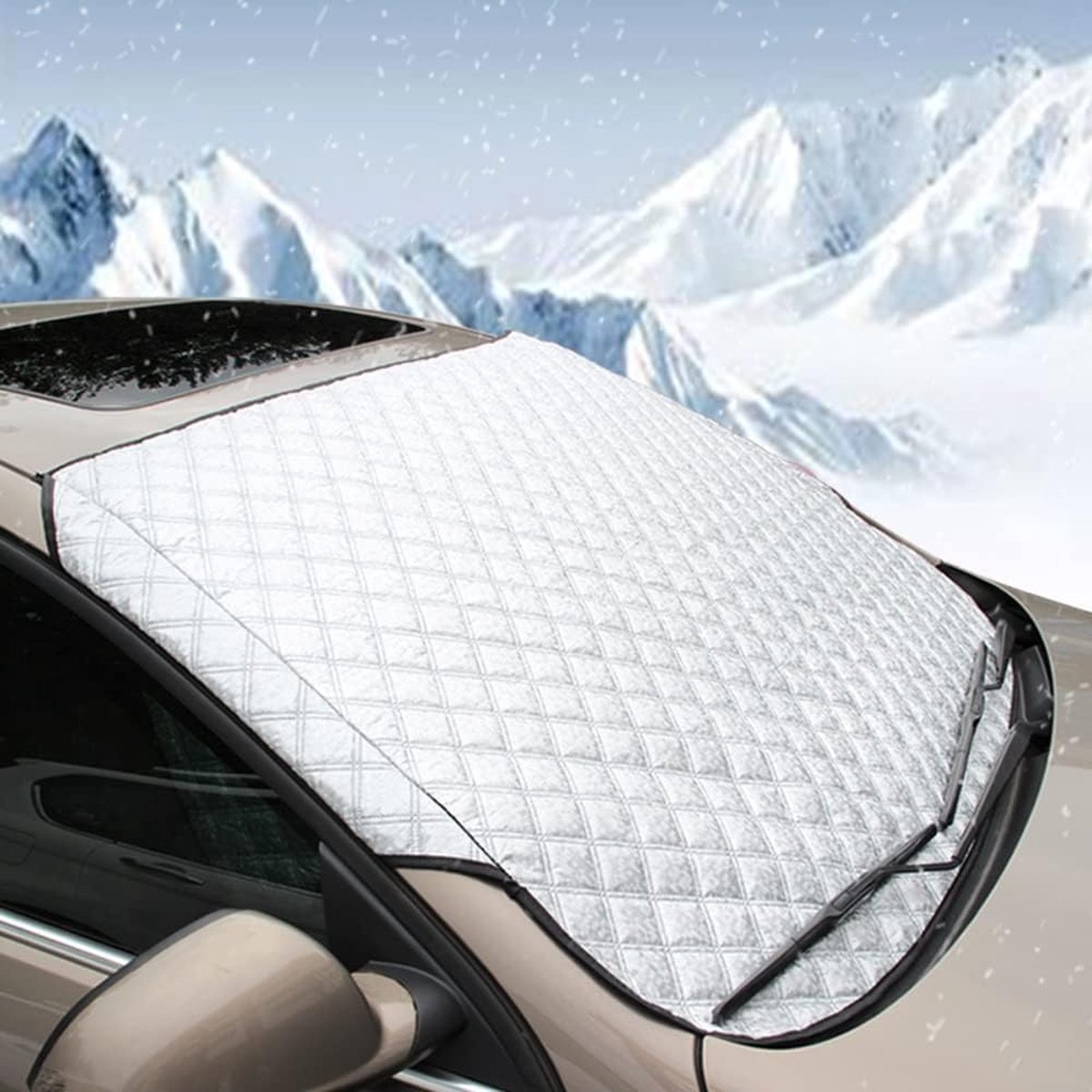 JMGRTYT Autovoorruitafdekking, ultra-dikke beschermende afdekking, sneeuw, ijs, vorst, stof, waterbestendig, uv-bestendig, voor SUV, vrachtwagen, auto, groot of klein (147 x 100 cm JMGRTYT Autovoorruitafdekking, ultra-dikke beschermende afdekking, sneeuw, ijs, vorst, stof, waterbestendig, uv-bestendig, voor SUV, vrachtwagen, auto, groot of klein (147 x 100 cm