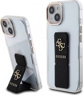 Guess PU Grip Back Case - Geschikt voor Apple iPhone 15 (6.1") - Zwart/Transparant