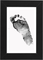 Handafdrukset baby hand- en voetafdruk afdrukset met fotolijst cadeau voor geboorte inktvrije voetafdruk voor pasgeboren handen en voeten cadeauset (zwart)