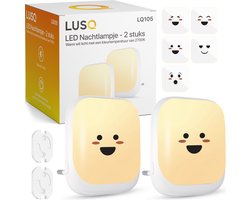 LUSQ® - Dimbare Babykamer Nachtlampjes - Warm Wit - 2 Stuks - Premium Set Wit - Incl. Stopcontactbeschermers