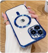 iPhone 13 Pro Max hoesje Blauwe + Screenprotector + Cleaning set geschikt voor Apple iPhone 13 pro Max Siliconen Hoesje met lens beschermingen