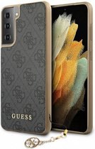 Guess 4G Charms Back Case - Geschikt voor Samsung Galaxy S21 Plus (G996) - Grijs