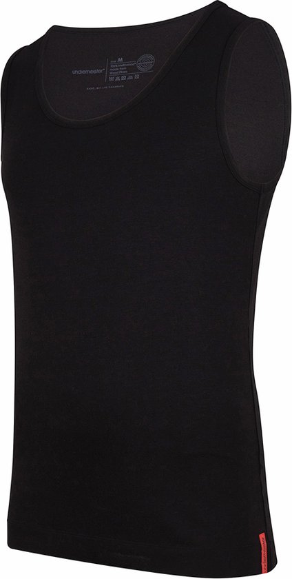 Undiemeister - Tanktop - Tanktop heren - Slim fit - Onderhemd - Gemaakt van Mellowood - Ronde hals - Volcano Ash (zwart) - Anti-transpirant - S