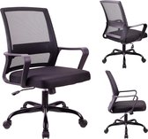 Verstelbare hoofdsteun bureaustoel Ergonomische Mesh Swivel stoel bureaustoel lumbaalsteun Hoogte verstelbaar 360 ° Swivel Rocking functie Mesh rugleuning stoel geschikt voor thuiskantoor
