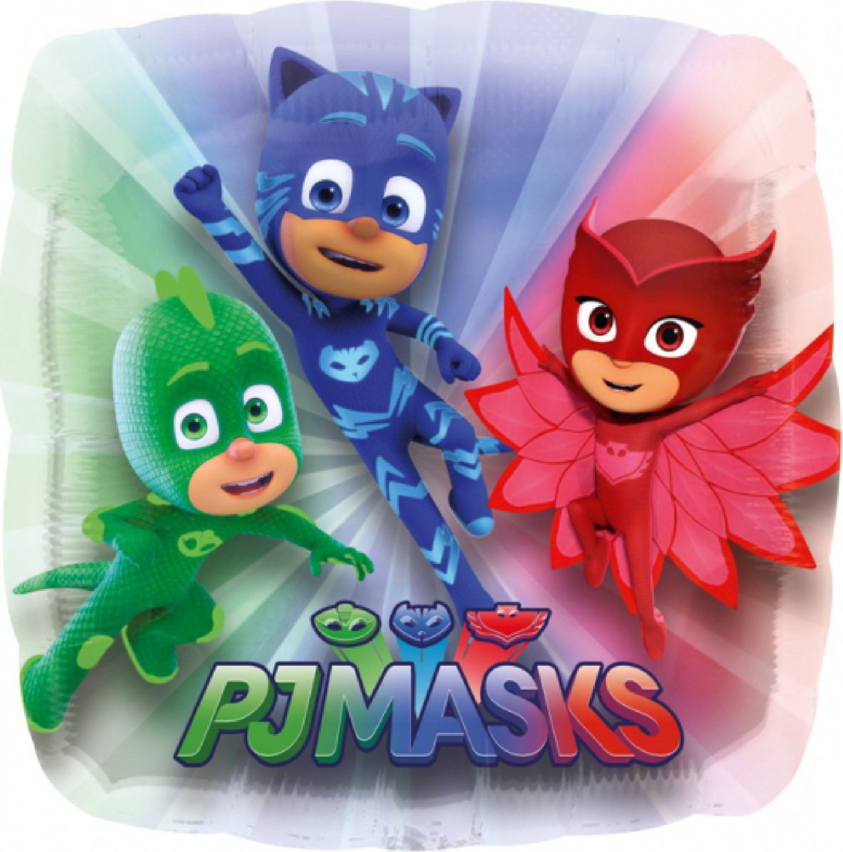 Vierkante ballon PJ Masks™ 71 x 71 cm - Feestdecoratievoorwerp