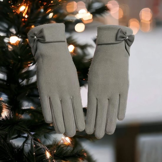 AliRose - Handschoenen - Grijs - Fleece - Warm - Touch Screen - Winter - Kerst - Stretch