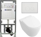 Villeroy & Boch Subway 2.0 compact toiletset – Hangtoilet – Geberit inbouwreservoir – Wit