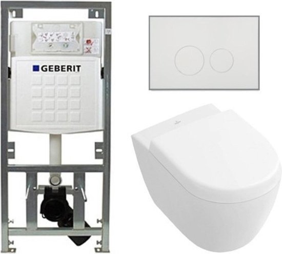 Villeroy & Boch Subway 2.0 compact toiletset – Hangtoilet – Geberit inbouwreservoir – Wit - Villeroy & Boch