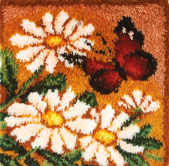 Panna - Knooppakket voor een Kussen - Madeliefjes - Canvas - 20 steken per 10 cm - Voor volwassenen - KI-1265