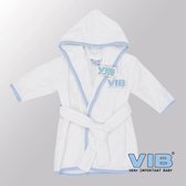 VIB® - Badjas Luxe Katoen - VIB (Wit-Licht Blauw) - Babykleertjes - Baby cadeau