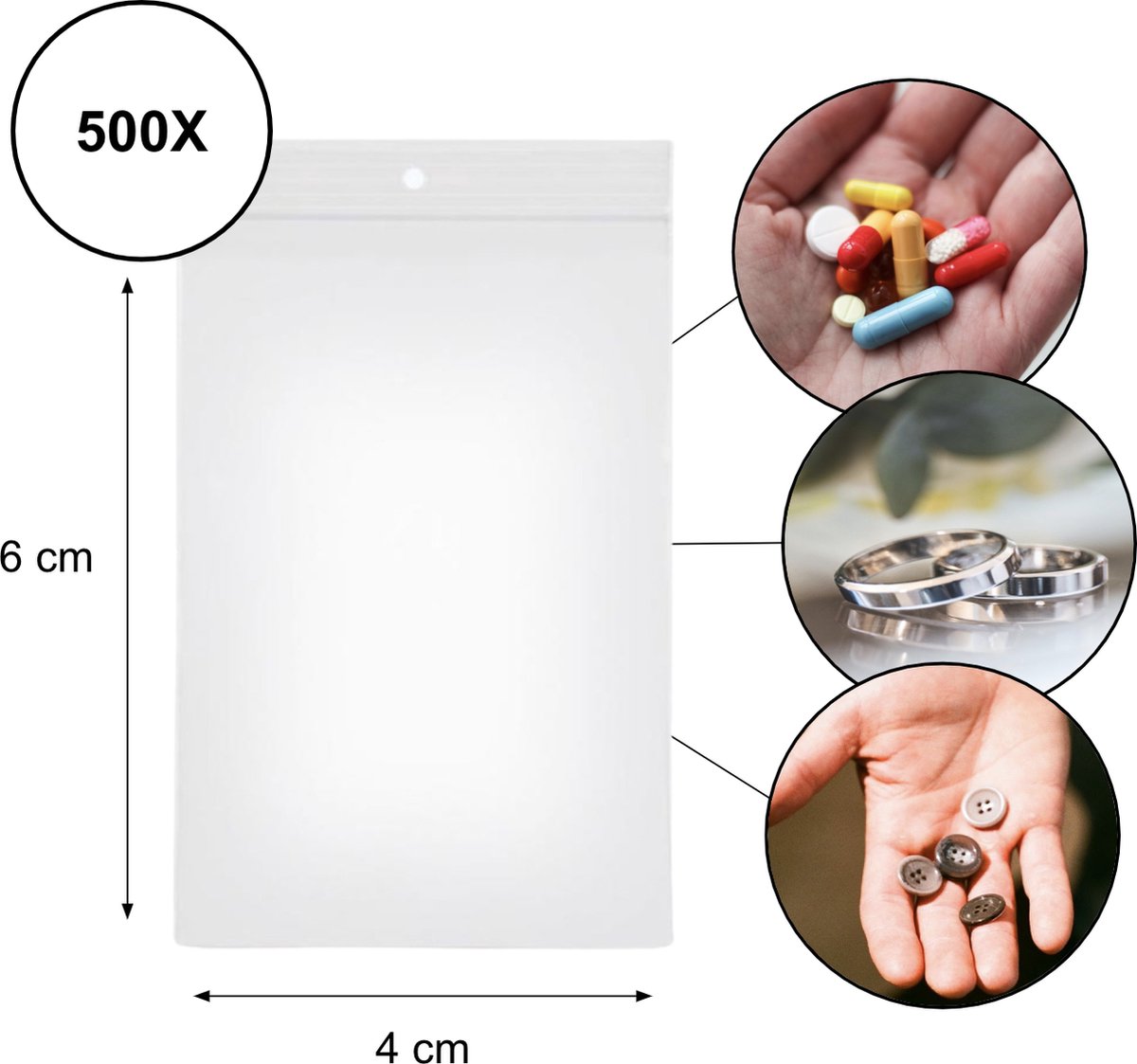 PD® - Gripzakjes - Gripzakjes 40 x 60 - 500 stuks - EXTRA STERK - Diamond painting zakjes - Gripzakjes klein - Grip zakjes 500 stuks - Transparant