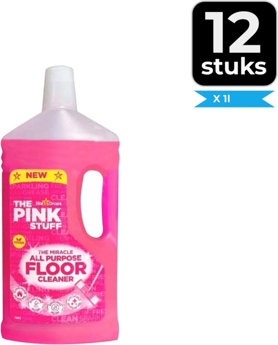 The Pink Stuff - Vloerreiniger - 1 Liter - Voordeelverpakking 12 stuks