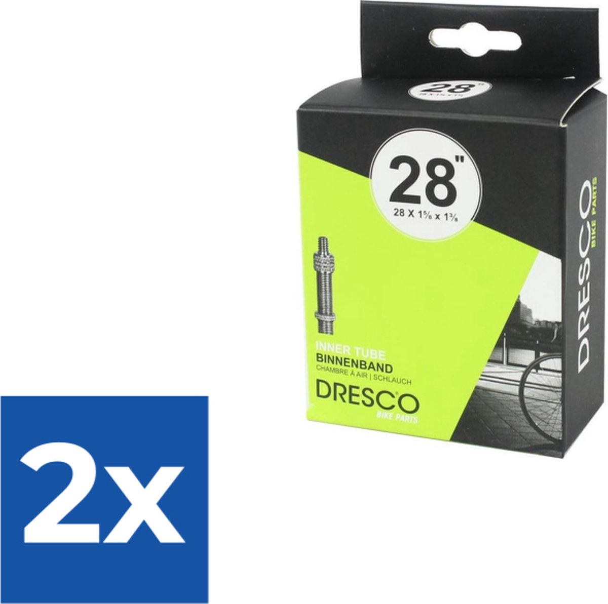 Dresco Binnenband 28 x 1 5/8 x 1 3/8 (37-622) Dunlop 40mm - Voordeelverpakking 2 stuks