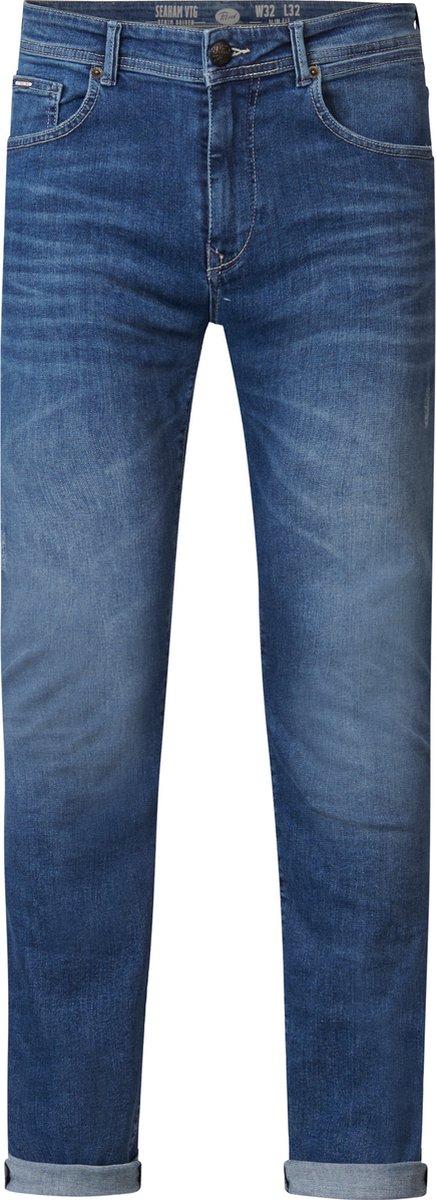 Petrol Industries Heren Jeans Slim Fit Seaham VTG - Spijkerbroek - Essentials Collection - Blauw - Maat W36L30